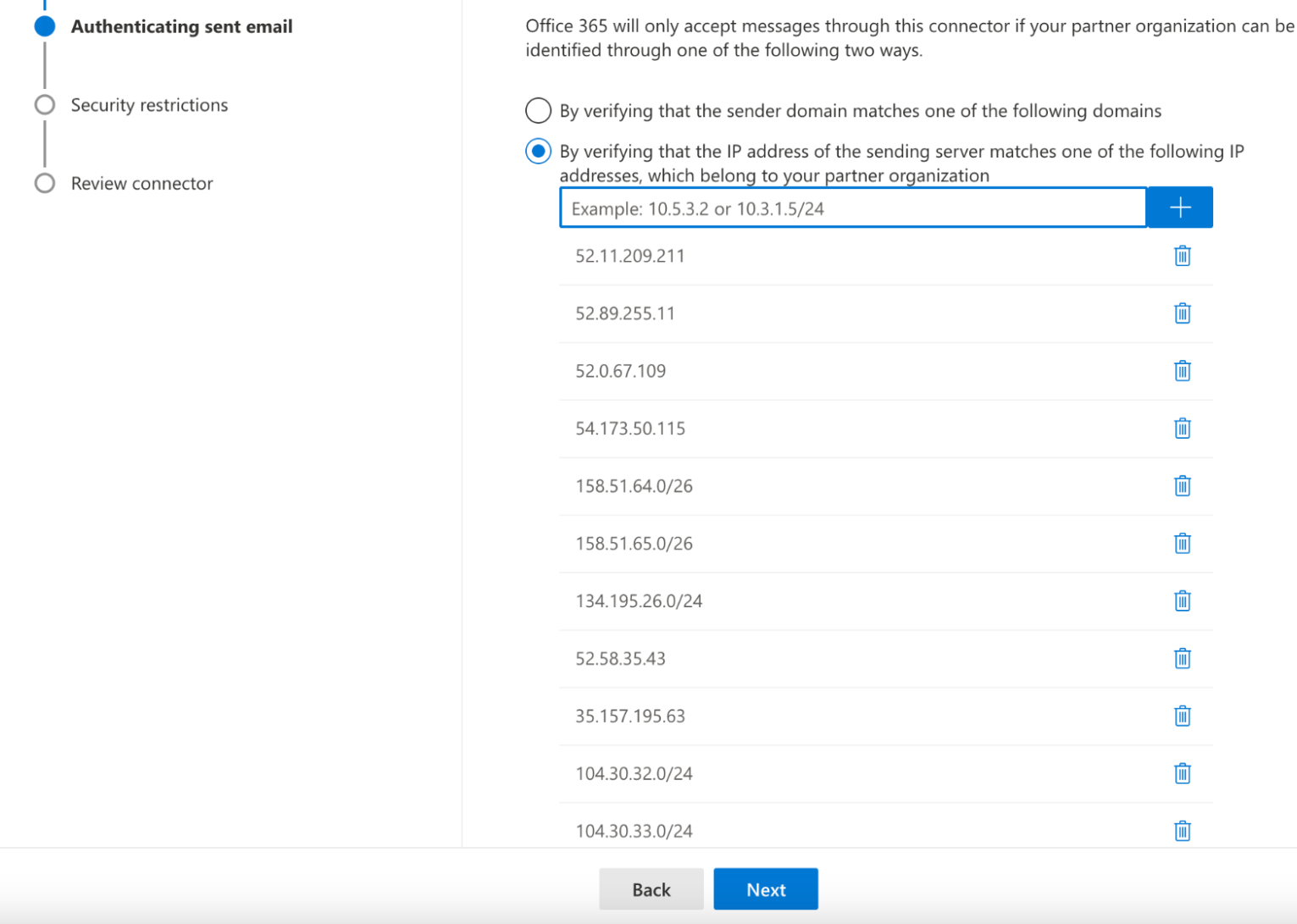 Enter all of Cloud Email Security&rsquo;s Egress IPs